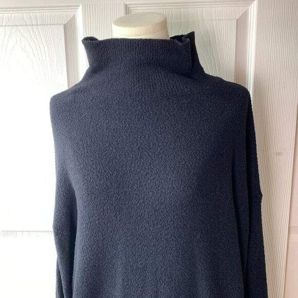 Aritzia Wilfred Free Navy Funnel Neck Tunic Oversized Sweater Size S - Picture 4 of 10